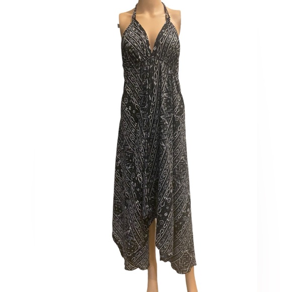 Elan Shark Bite Black & White Halter Dress One Size - Picture 2 of 10